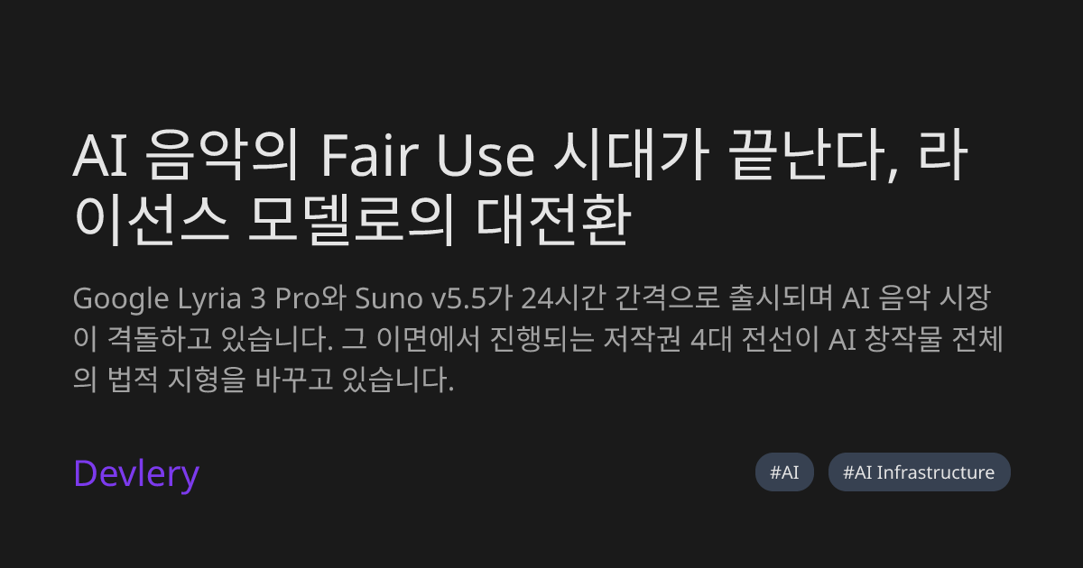 AI 음악의 Fair Use 시대가 끝난다, 라이선스 모델로의 대전환