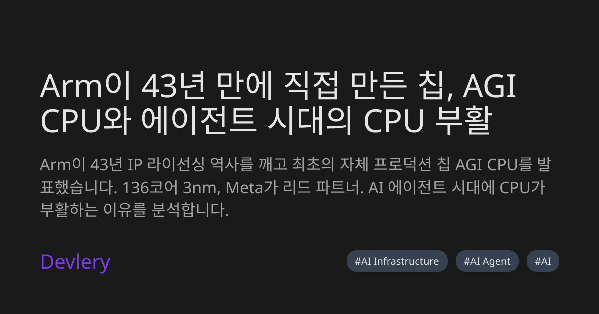 Arm이 43년 만에 직접 만든 칩, AGI CPU와 에이전트 시대의 CPU 부활