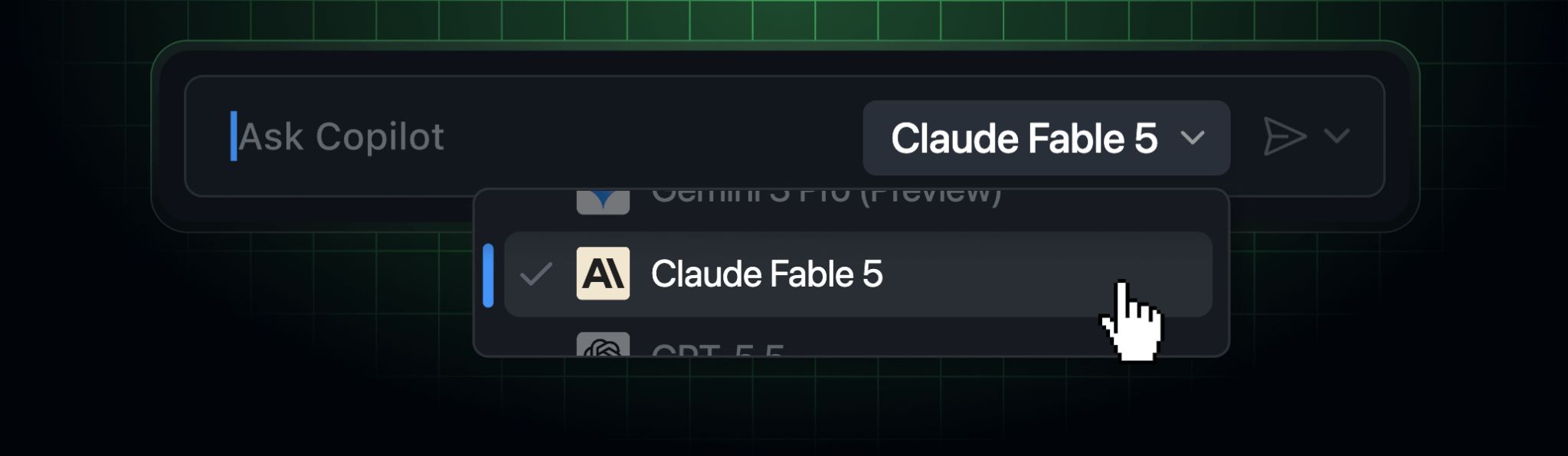 GitHub Copilot의 Claude Fable 5 제공 공지 이미지