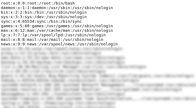Image returned by the screenshot MCP tool when given file:///etc/passwd, with the account list rendered in full